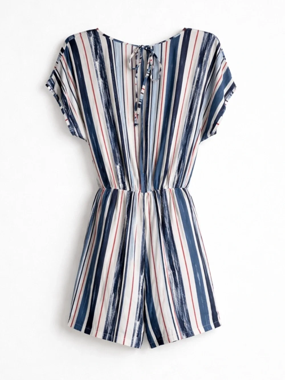 Red White & Blue Striped Romper- Americana Style- lightweight/Beach Size: Large - Picture 2 of 4
